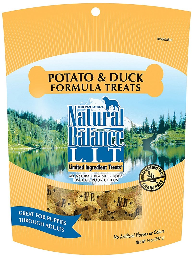 Natural Balance Limited Ingredient Dog Treats Potato & Duck Formula, 14 oz, 3 Pack - Image 1